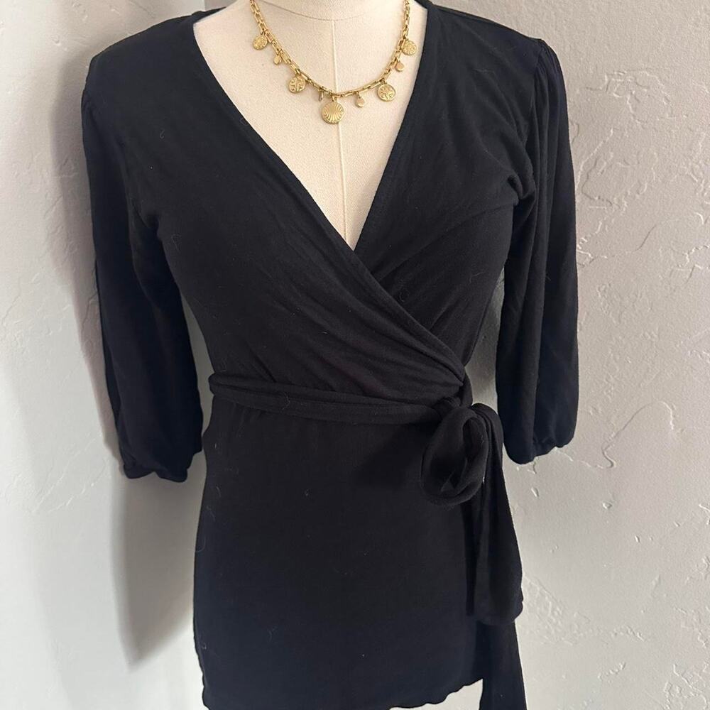 Womens halogren black wrap top